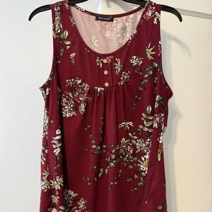 Burgundy Floral Women's Top